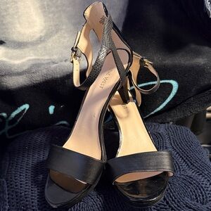 Nine West Black Open-Toe Heels